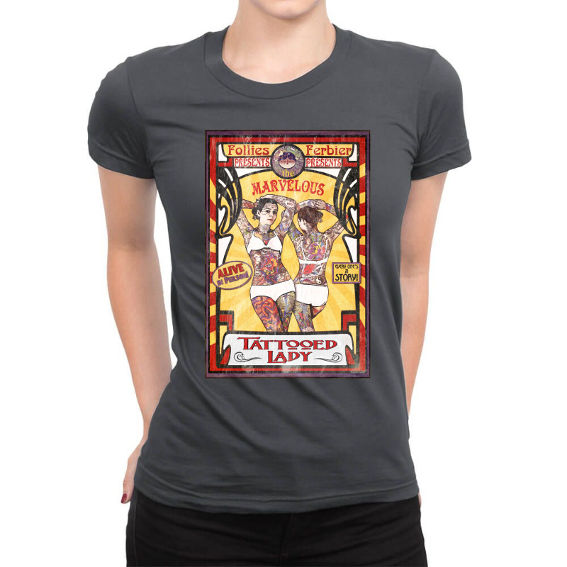 The Tattooed Lady Sideshow Poster Ladies Fitted T-Shirt by gavadefofanga | Artistshot