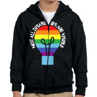 Not All Disabilities Are Visible T Shirt Youth Zipper Hoodie | Artistshot