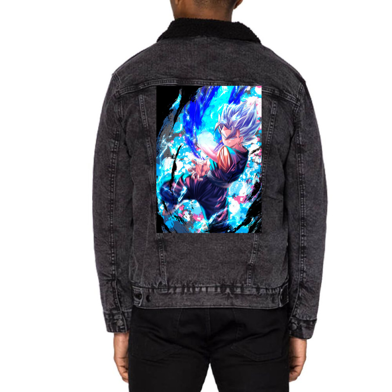 Saiyan God Unisex Sherpa-Lined Denim Jacket by rakhamaddixm | Artistshot