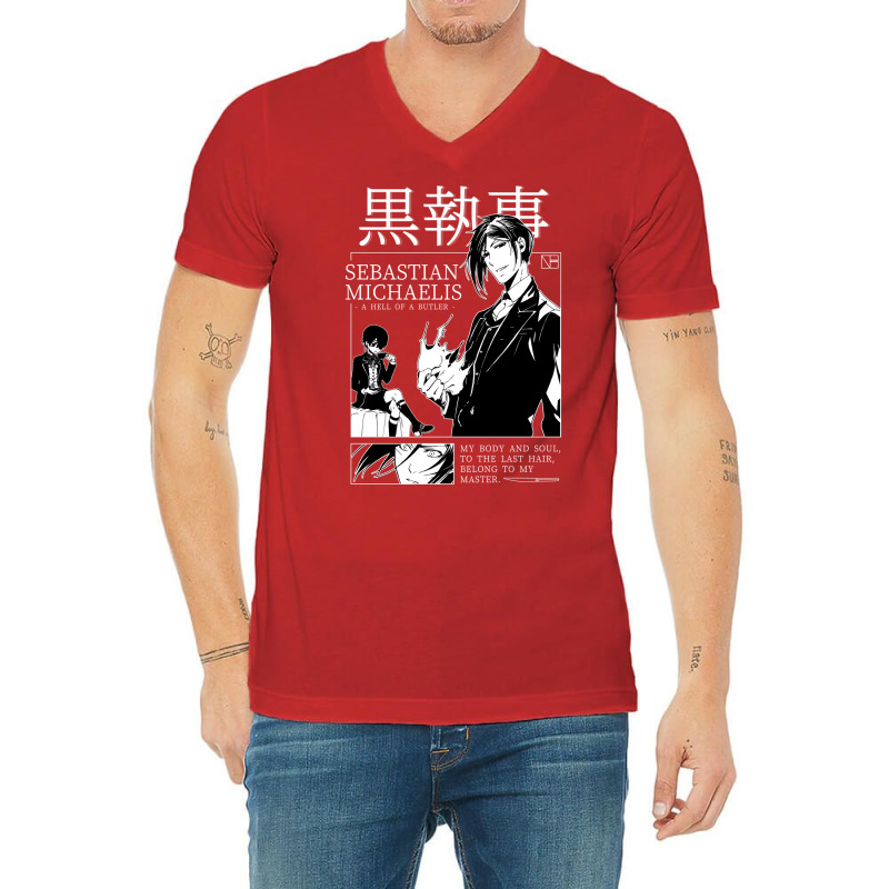 Sebastian Michaelis V-Neck Tee by rakhamaddixm | Artistshot