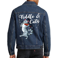 Fiddle And Cats Country Music Instrument Strings Cello T Shirt Men Denim Jacket | Artistshot