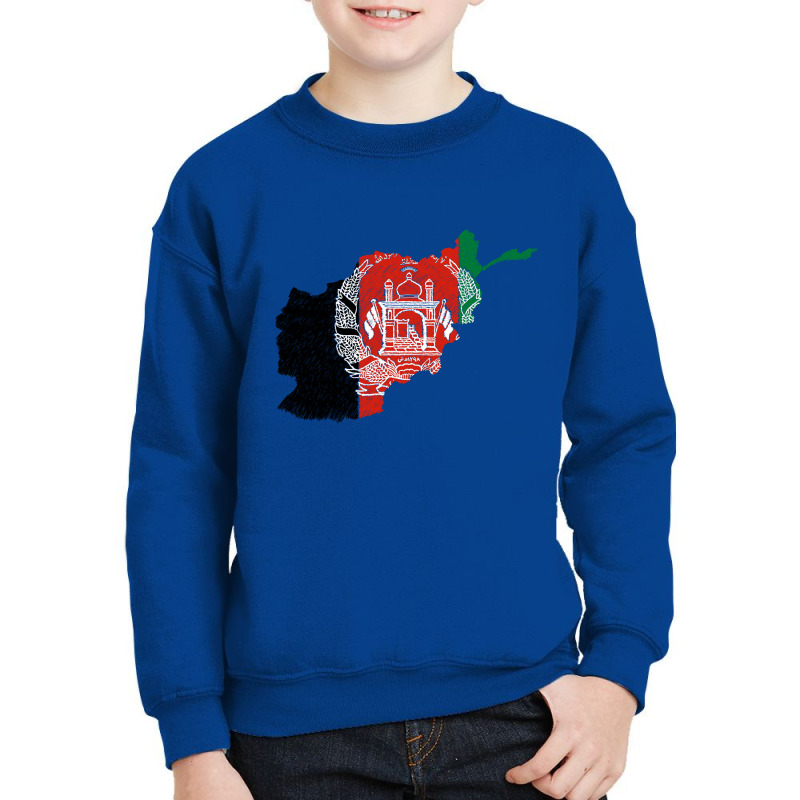 Afghanistan Map Flag Drawing Line Art Youth Sweatshirt | Artistshot