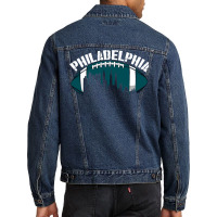 Philadelphia Football Vintage Philly City Retro American Football Ball Men Denim Jacket | Artistshot