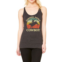 Vintage Simmer Down Cowboy Riding Bull Western Life Country T Shirt Racerback Tank | Artistshot