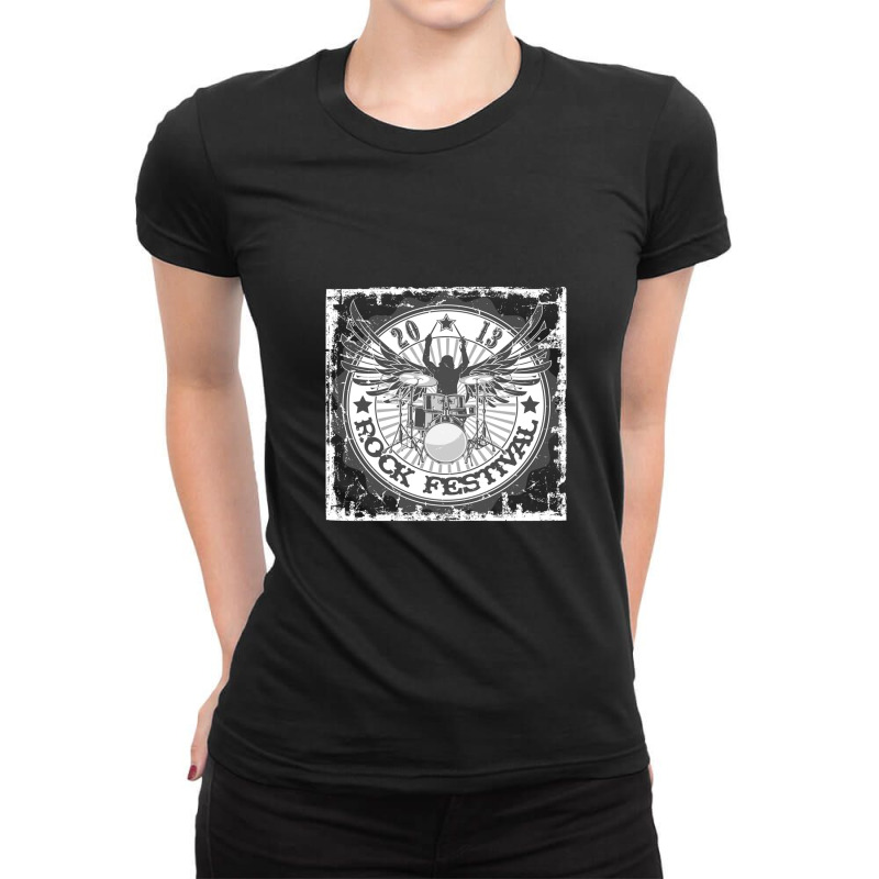 Rock Festival Tee Ladies Fitted T-Shirt by GregoryHoneycutt | Artistshot