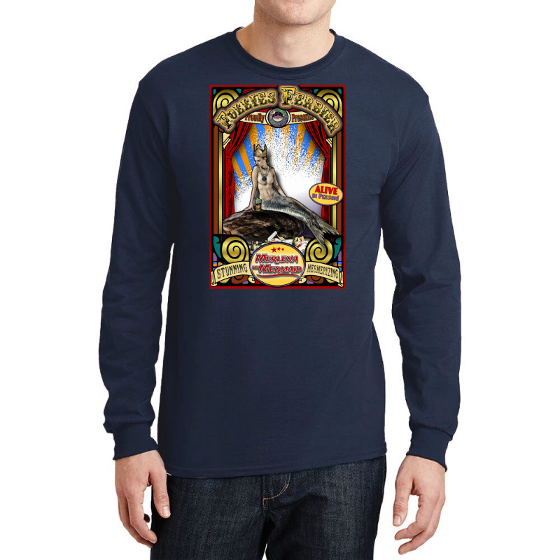 Merlena The Mermaid Sideshow Poster Long Sleeve Shirts by pantesqubeei | Artistshot