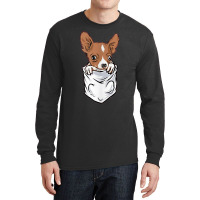 Chihuahua Dog In Pocket Funny Chihuahua T Shirt Long Sleeve Shirts | Artistshot