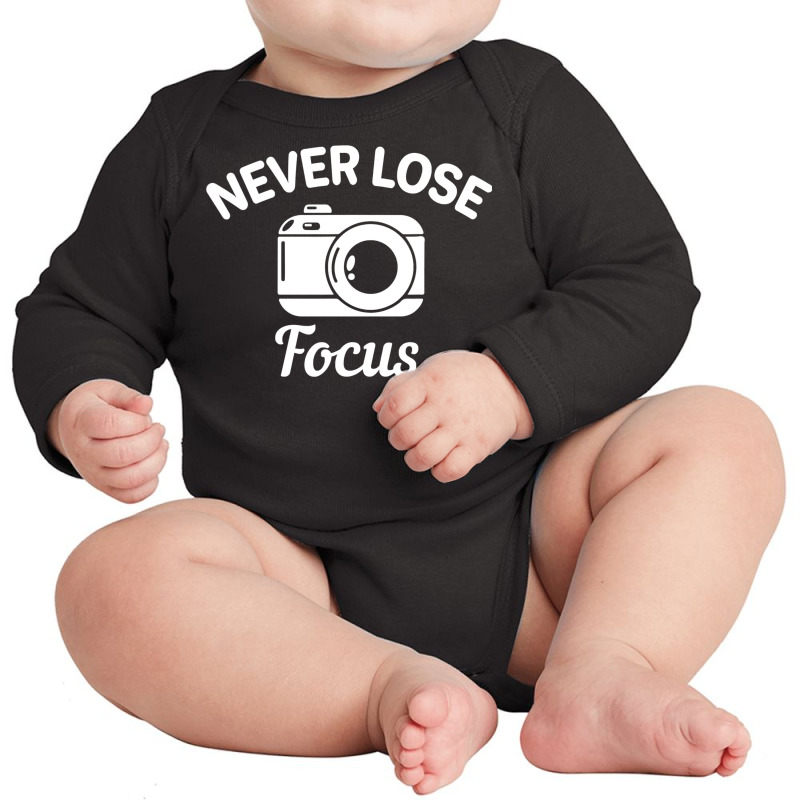 Never Lose Focus Camera Photography Long Sleeve Baby Bodysuit by AdeArt | Artistshot