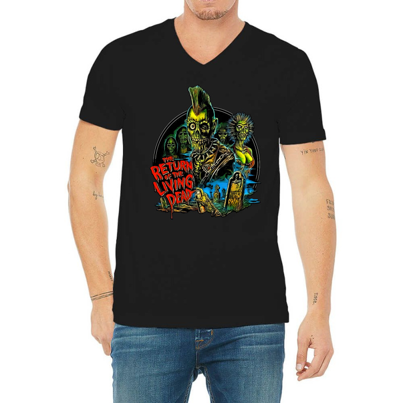 Return Of The Living Dead Tarman Poster Art V-neck Tee | Artistshot