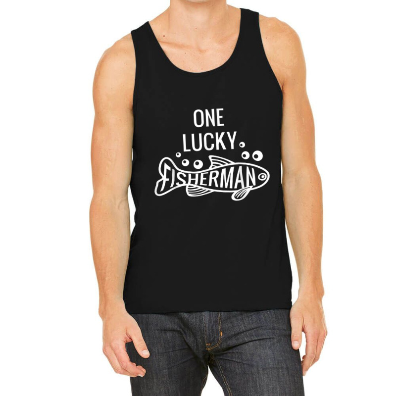 Mens One Lucky Fisherman Fishing Couples Matching Valentine's Day Tank Top | Artistshot