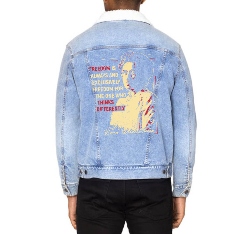 Rosa Luxemburg 3 Unisex Sherpa-lined Denim Jacket | Artistshot