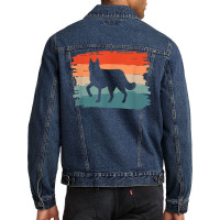 Vintage Retro Siberian Husky Huskies Dog Lover T Shirt Men Denim Jacket | Artistshot