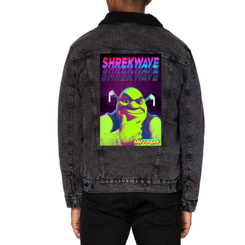 S H R E K W A V E Unisex Sherpa-lined Denim Jacket | Artistshot