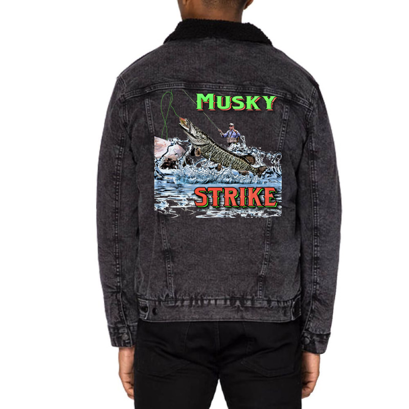 Musky Strike Unisex Sherpa-Lined Denim Jacket by pantesqubeei | Artistshot