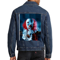 Scary Horror Clown Face Mask Men Denim Jacket | Artistshot