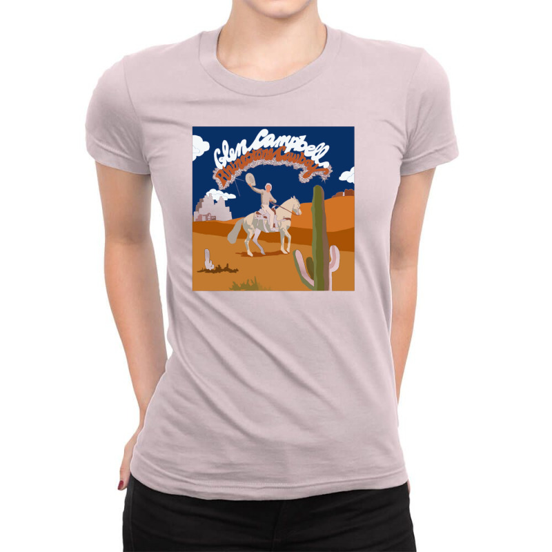 Rhinestone Cowboy Album Ladies Fitted T-Shirt by yulderhogbenm | Artistshot