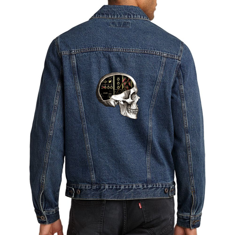 Analog Modular Synthesizer Skull For Synth Nerd Men Denim Jacket | Artistshot