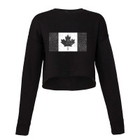 Distressed Black And White Canadian Flag Cropped Sweater | Artistshot