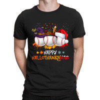 Baseball Happy Hallothanksmas Baseball Halloween And Christmas Autumn T-shirt | Artistshot