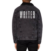 Writer In Progress Content Novel Author Novelist T Shirt Unisex Sherpa-lined Denim Jacket | Artistshot