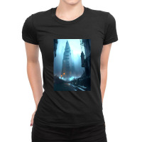 The Futuristic City. Ladies Fitted T-shirt | Artistshot