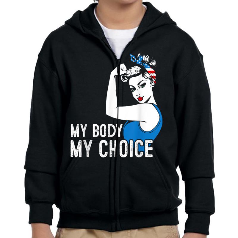 My Body My Choice Pro Choice Messy Bun Her Body Her Choice T Shirt Youth Zipper Hoodie | Artistshot