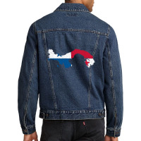 Panama Map Flag Drawing Line Art Men Denim Jacket | Artistshot