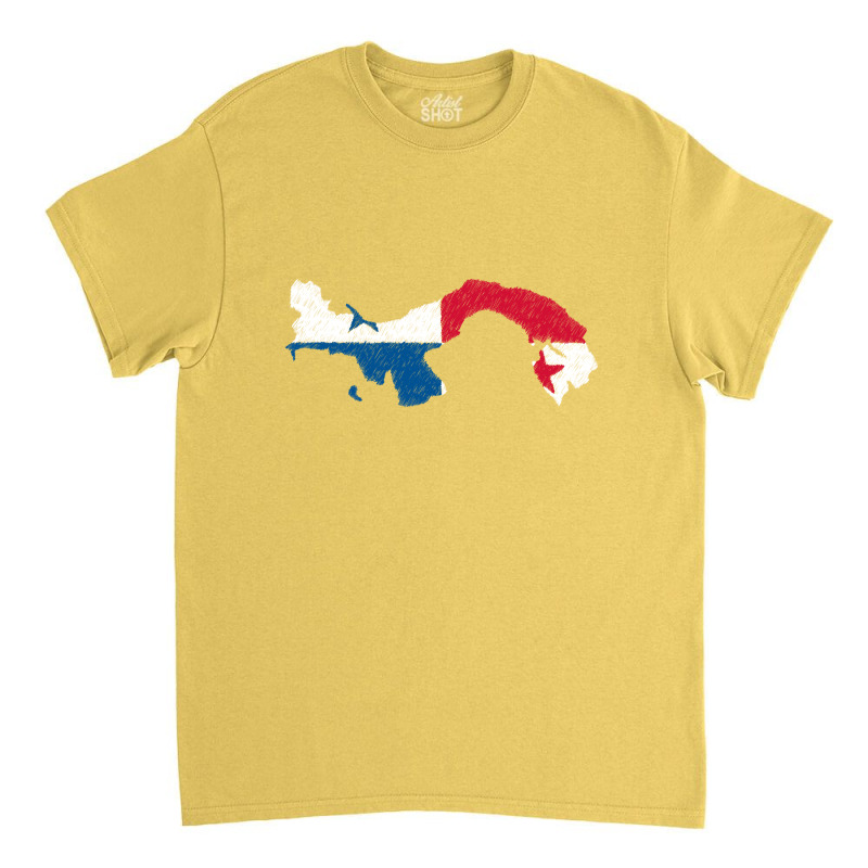 Panama Map Flag Drawing Line Art Classic T-shirt by Erwin Saputra Art | Artistshot