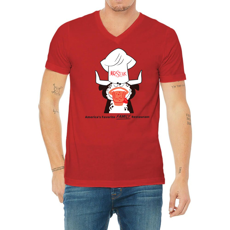 Mr. Steak Family Restaurants V-Neck Tee by zukealieenh | Artistshot