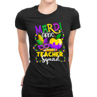 Mardi Gras Teacher Squad Mask Masquerade Festival Parade T Shirt Ladies Fitted T-shirt | Artistshot