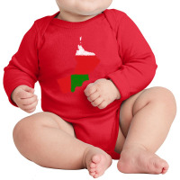 Oman Map Flag Drawing Line Art Long Sleeve Baby Bodysuit | Artistshot