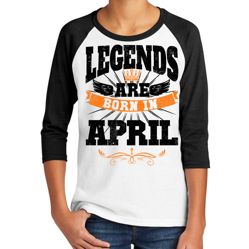 Legends Are Born In April For Light Youth 3/4 Sleeve by autlu2024 | Artistshot