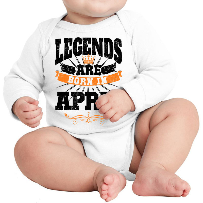 Legends Are Born In April For Light Long Sleeve Baby Bodysuit by autlu2024 | Artistshot