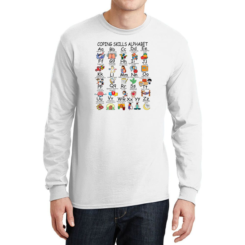 Coping Skills Alphabet Mental Health Awareness Counselor Long Sleeve Shirts | Artistshot