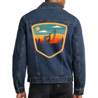 Retro Vintage Sporting Trap Clay Lover Skeet Clay Shooting T Shirt Men Denim Jacket | Artistshot