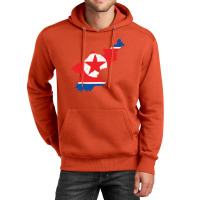 North Korea Map Flag Drawing Line Art Unisex Hoodie | Artistshot