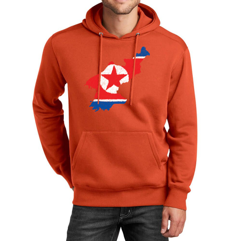 North Korea Map Flag Drawing Line Art Unisex Hoodie | Artistshot