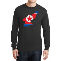 North Korea Map Flag Drawing Line Art Long Sleeve Shirts | Artistshot