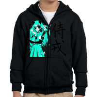 Samurai Warrior Girl Youth Zipper Hoodie | Artistshot