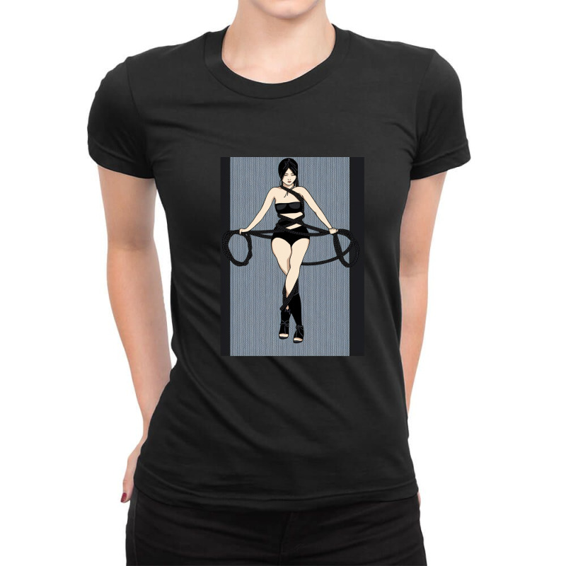 Dominant Woman Tied In Bondage - Shibari Art. Ladies Fitted T-Shirt by TerryPhelps | Artistshot