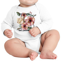 Flowers With A B Long Sleeve Baby Bodysuit | Artistshot