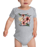 Flowers With A B Baby Bodysuit | Artistshot