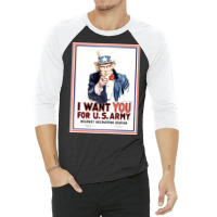 Uncle Sam Wants You 3/4 Sleeve Shirt | Artistshot