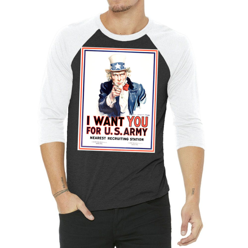 Uncle Sam Wants You 3/4 Sleeve Shirt | Artistshot