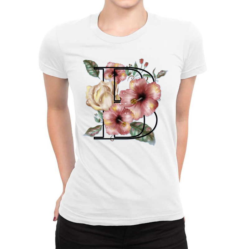 Flowers With A B Ladies Fitted T-Shirt by LeoDesenhos | Artistshot