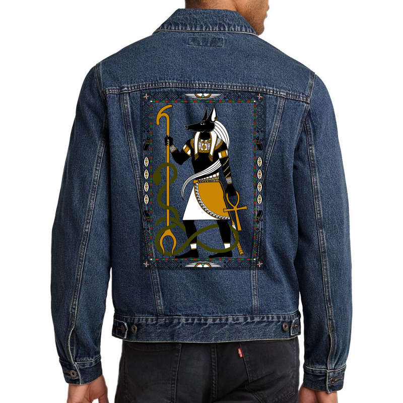 Anubis   Black Men Denim Jacket by zayenitecici | Artistshot