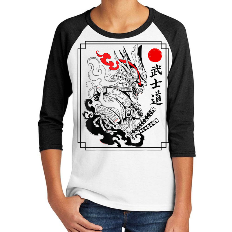 Samurai Bushido Warrior Japanese Katana Sword T Shirt Youth 3/4 Sleeve by genousuv | Artistshot