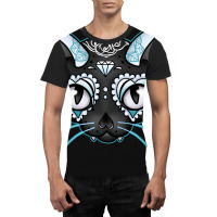 Day Of The Kitty Blue Graphic T-shirt | Artistshot