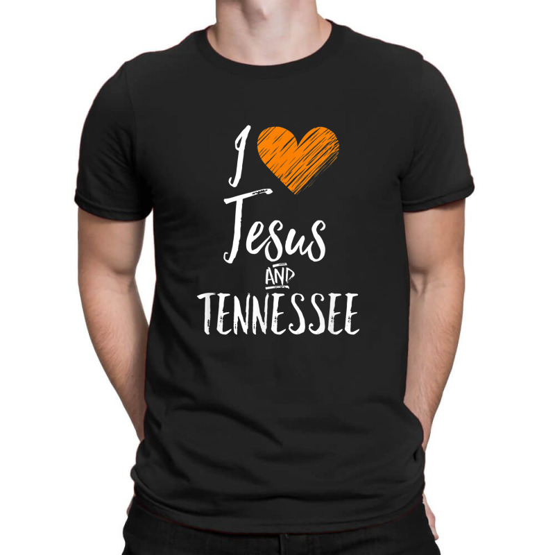 I Love Jesus And Tennessee Shirt Orange Heart Cute Fan Gift T-shirt | Artistshot