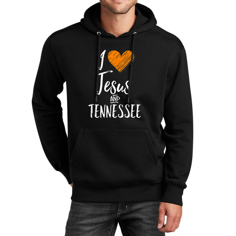 I Love Jesus And Tennessee Shirt Orange Heart Cute Fan Gift Unisex Hoodie | Artistshot